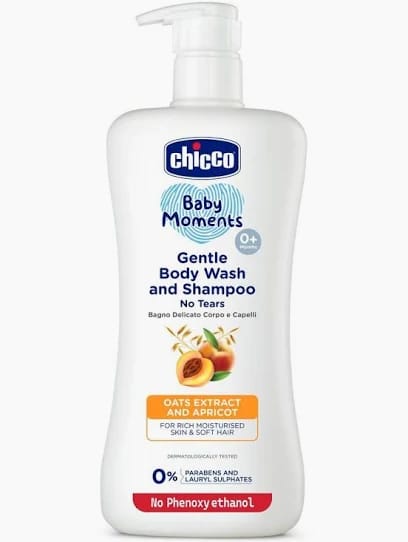 Chicco Baby Moments Shampoo for Tear-Free Bath times, Natural Ingredients, Suitable for baby’s tangle Free, smooth hair, No Phenoxyethanol and Parabens